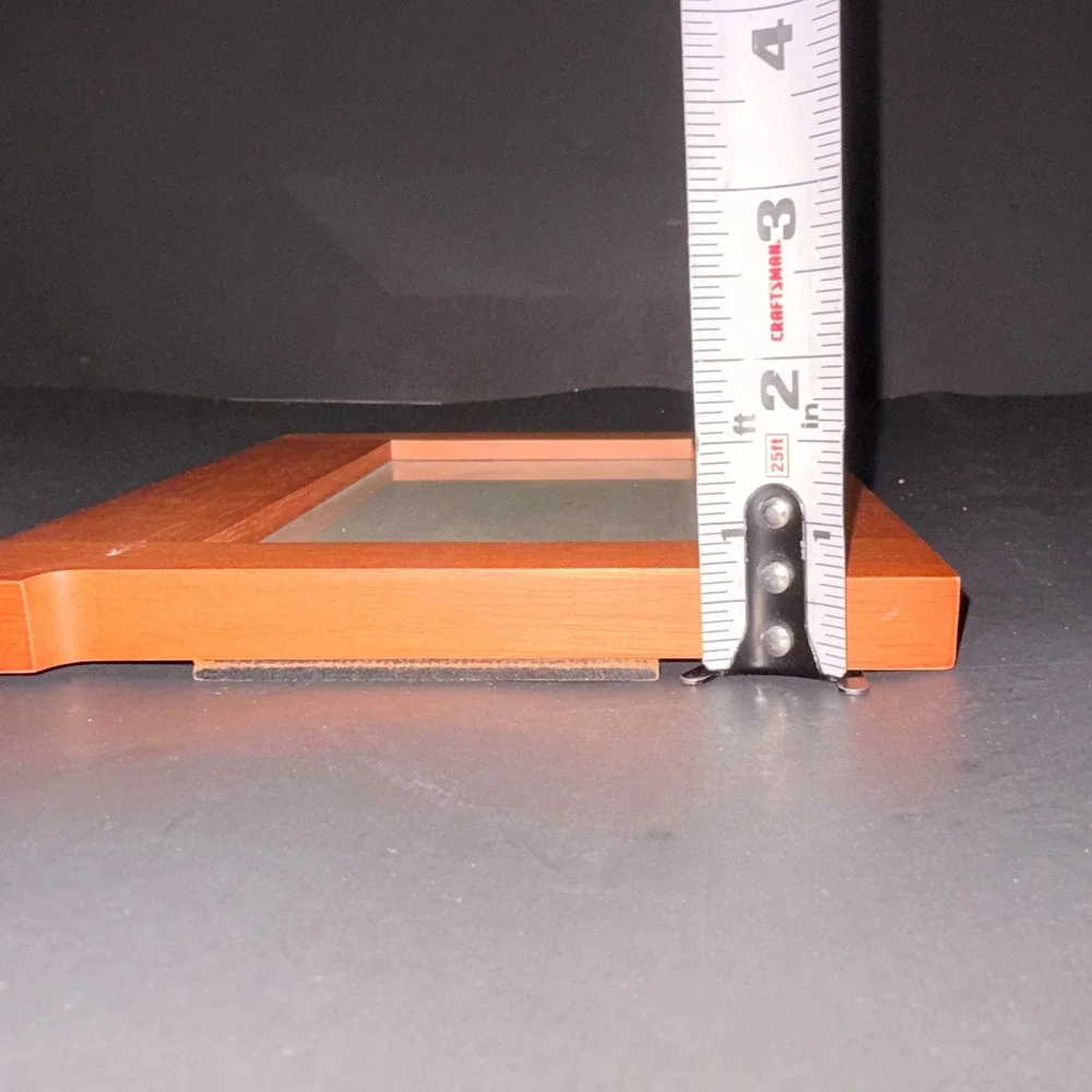 Vintage Fetco International 1995 Orange Wood Picture Frame 4x6 Handcrafted MCM
